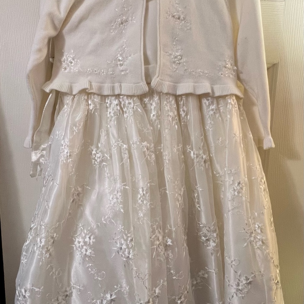 Cinderella Off-White Little Girls Dress with Cardigan Size 3T